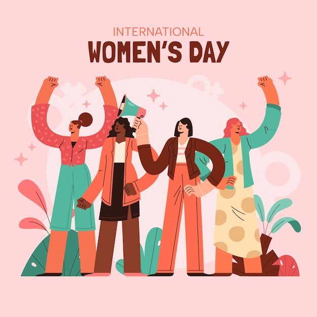 Vector flat illustration for international women's day celebration