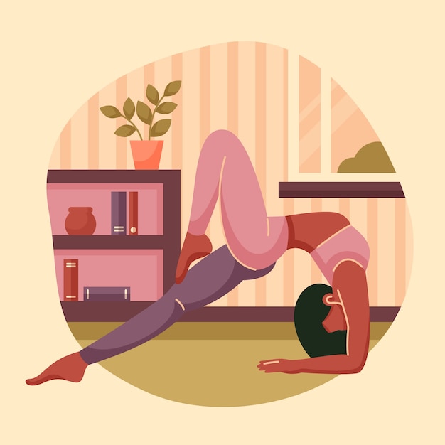 Vector flat illustration for international yoga day celebration