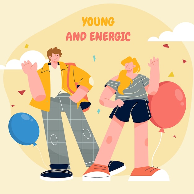 Flat illustration for international youth day celebration