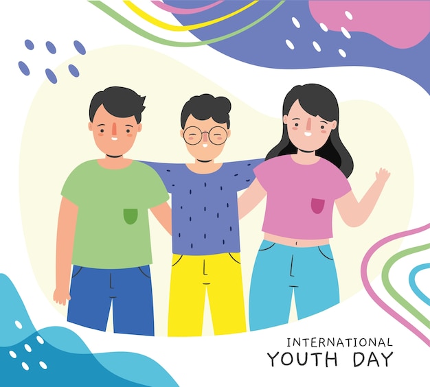 Vector flat illustration for international youth day celebration