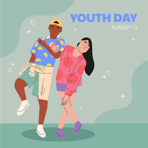 Vector flat illustration for international youth day celebration