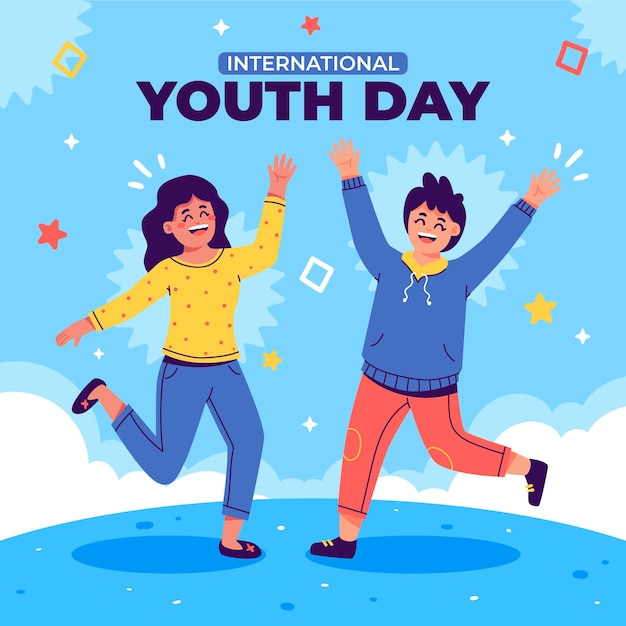 Vector flat illustration for international youth day celebration