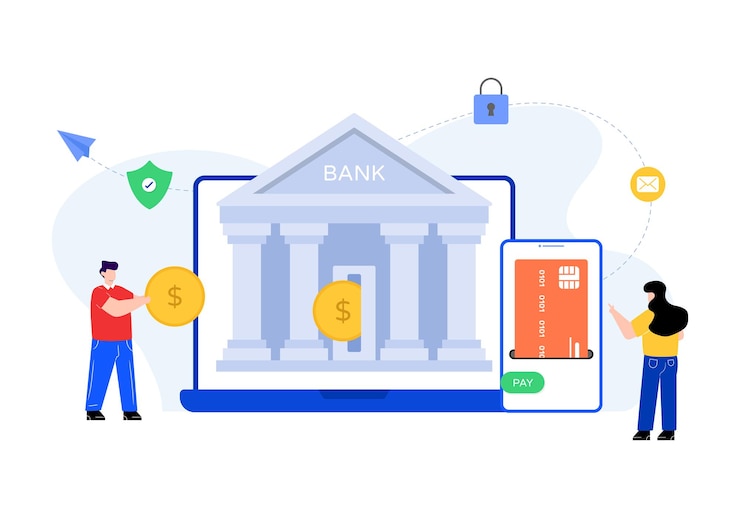 Vector flat illustration of internet banking
