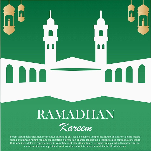 Flat illustration of islamic greeting card