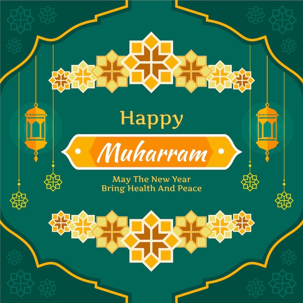 Flat illustration for islamic new year celebration