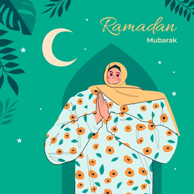 Illustrazione piatta per la celebrazione islamica del ramadan