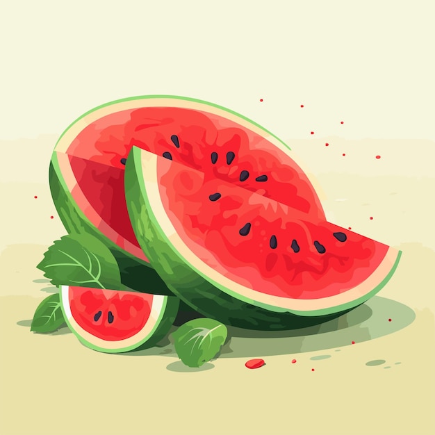 Vector flat illustration of juicy watermelon high quality