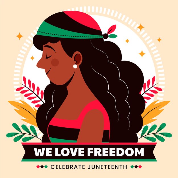 Flat illustration for juneteenth celebration