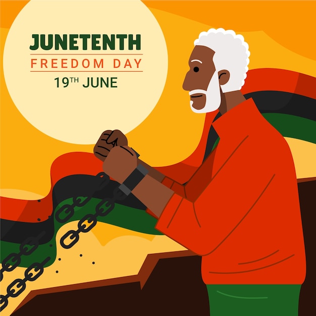 Juneteenth 축 하에 대 한 평면 그림