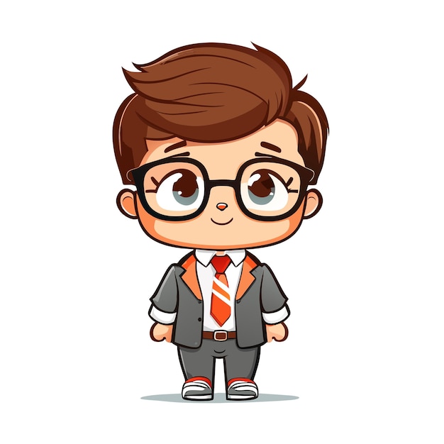 Flat illustration a kid cute style