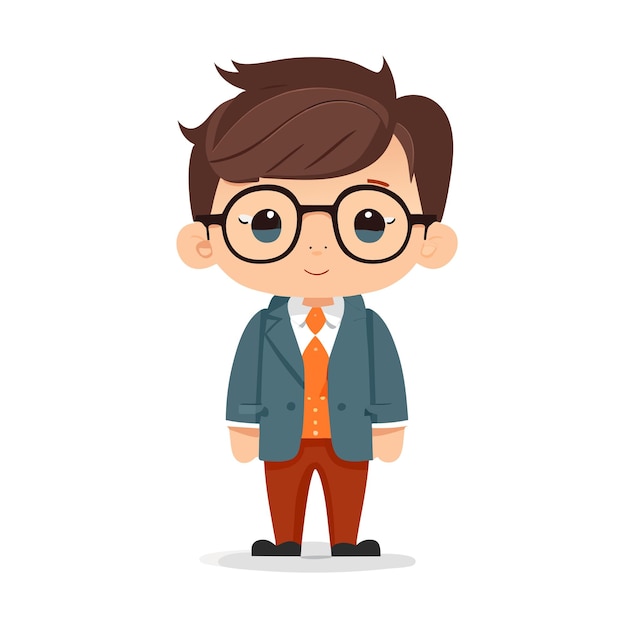 Flat illustration a kid cute style