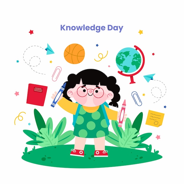 Vector flat illustration for knowledge day celebration