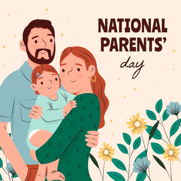 Flat illustration for korean parents day celebration