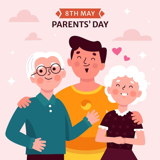 flat illustration for korean parents' day celebration