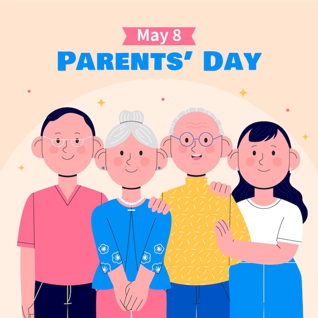 Flat illustration for korean parents' day celebration