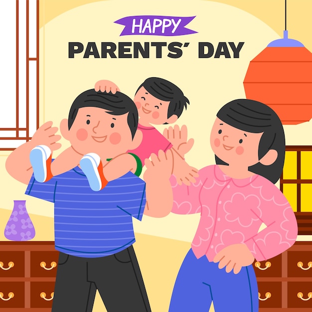 Vector flat illustration for korean parents' day celebration