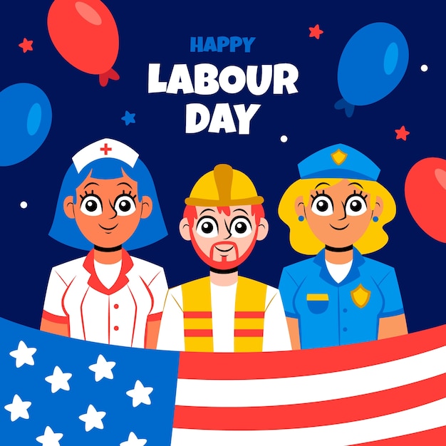 Vector flat illustration for labor day celebration