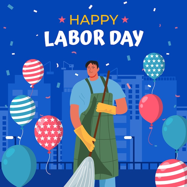 Vector flat illustration for labor day celebration