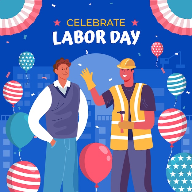 Vector flat illustration for labor day celebration