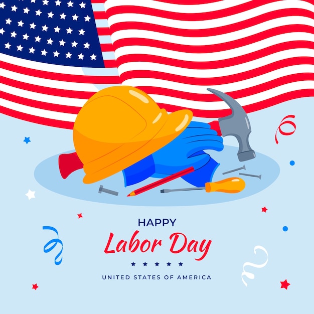 Flat illustration for labor day celebration