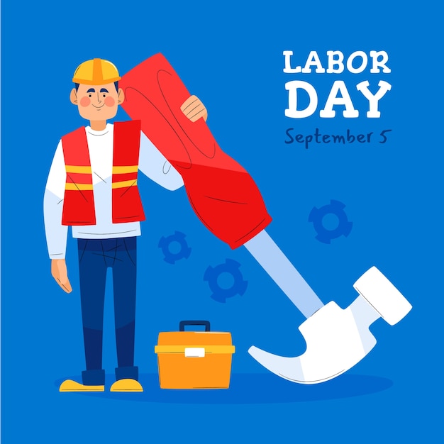 Vector flat illustration for labor day celebration