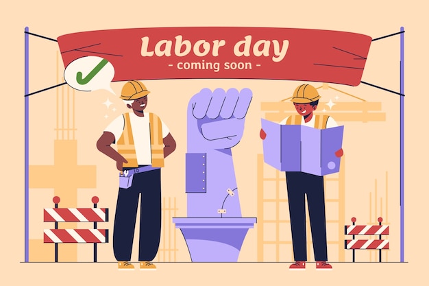 Vector flat illustration for labor day celebration