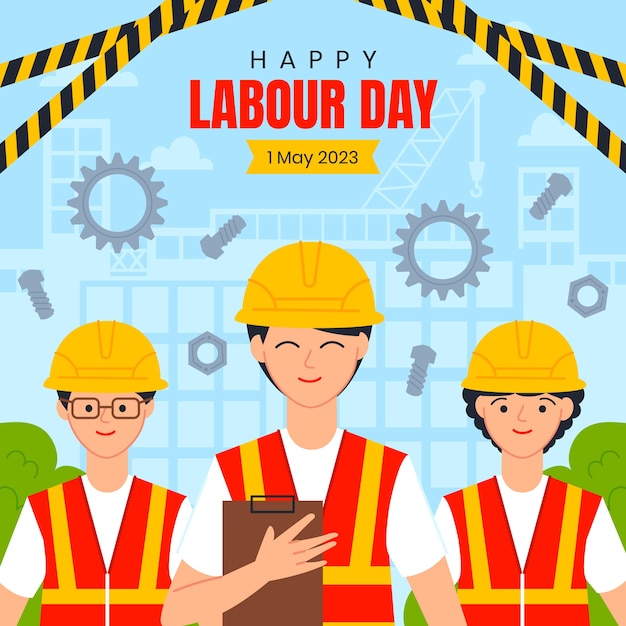 Flat illustration for labor day celebration