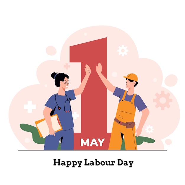 Vector flat illustration for labor day celebration