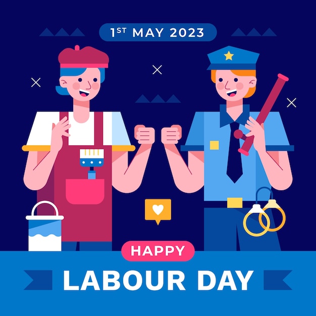 Flat illustration for labour day celebration