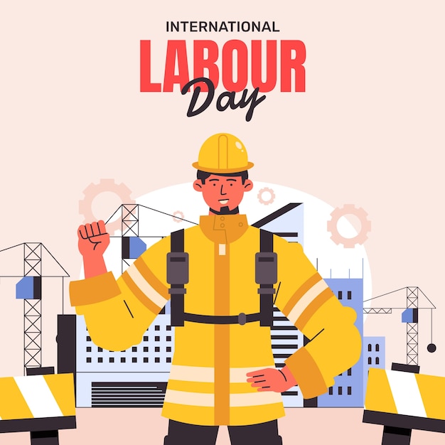 Illustrazione piatta per la celebrazione della festa del lavoro