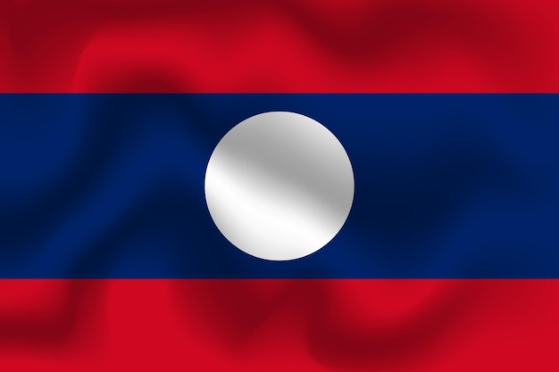 Flat Illustration of Laos national flag