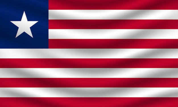 Flat Illustration of Liberia national flag