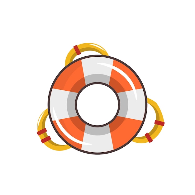 Vector flat illustration of lifebuoy vector icon for web design element