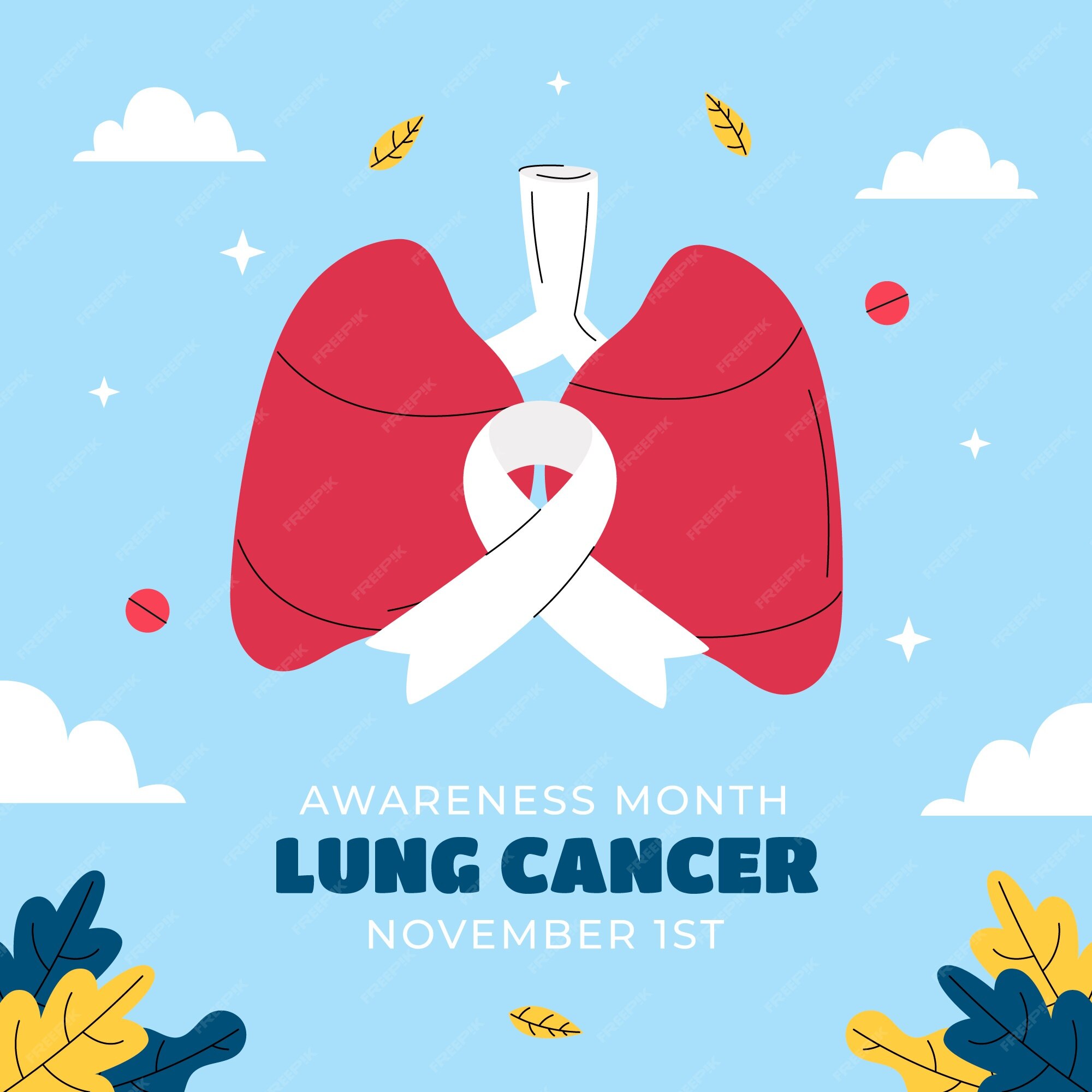 Premium Vector Flat Illustration For Lung Cancer Awareness Month With premium-vector-flat-illustration-for-lung-cancer-awareness-month-with