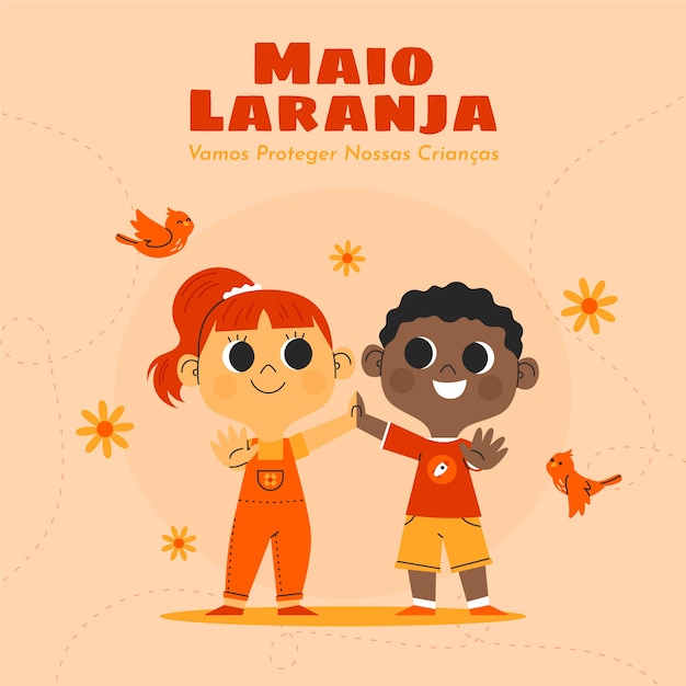 Flat illustration for maio laranja awareness