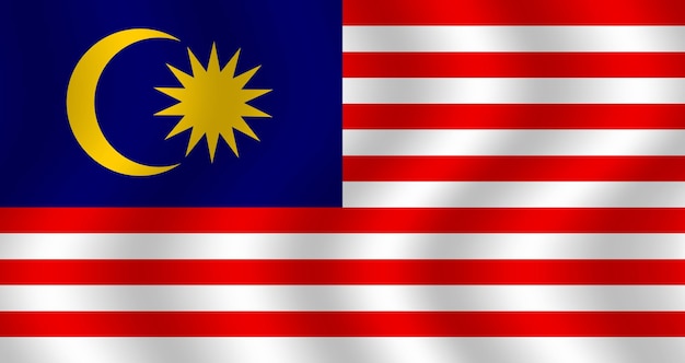 Vector flat illustration of malaysia national flag