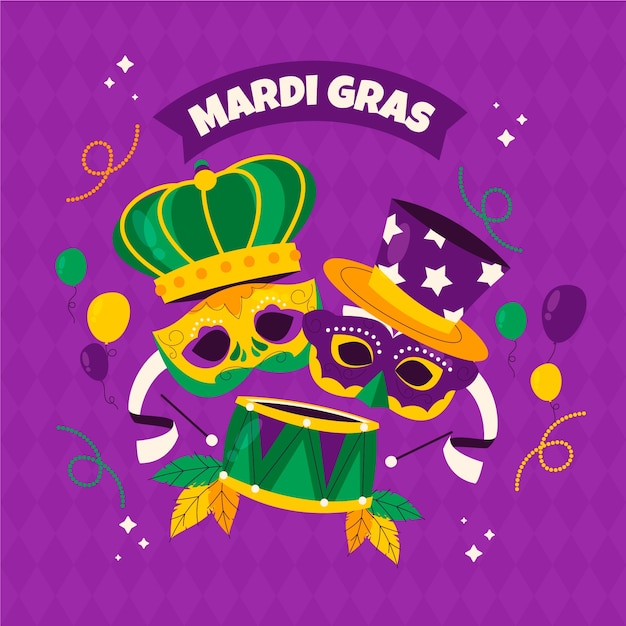 Vector flat illustration for mardi gras festival