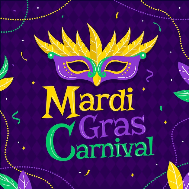 Vector flat illustration for mardi gras festival