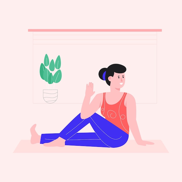 A flat illustration of meditation