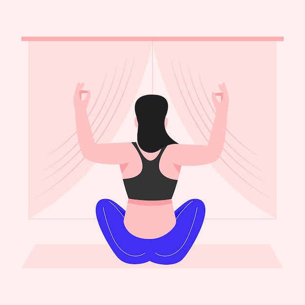 Vector a flat illustration of meditation