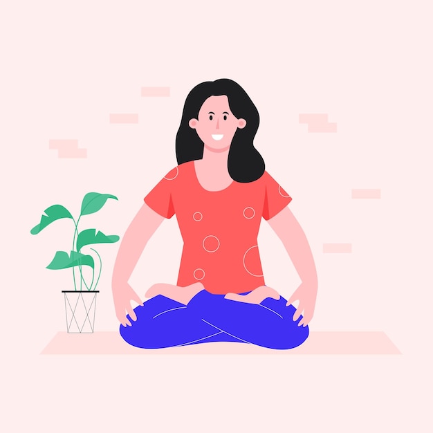 A flat illustration of meditation