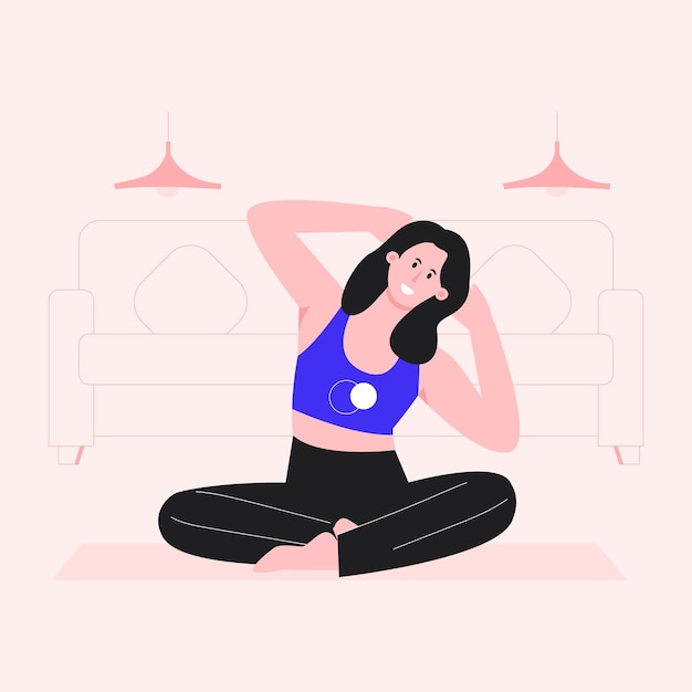 A flat illustration of meditation