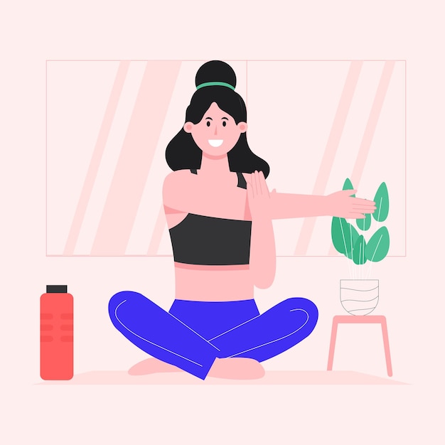 A flat illustration of meditation