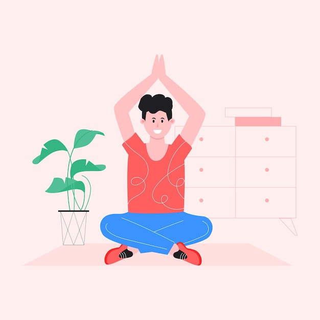 A flat illustration of meditation