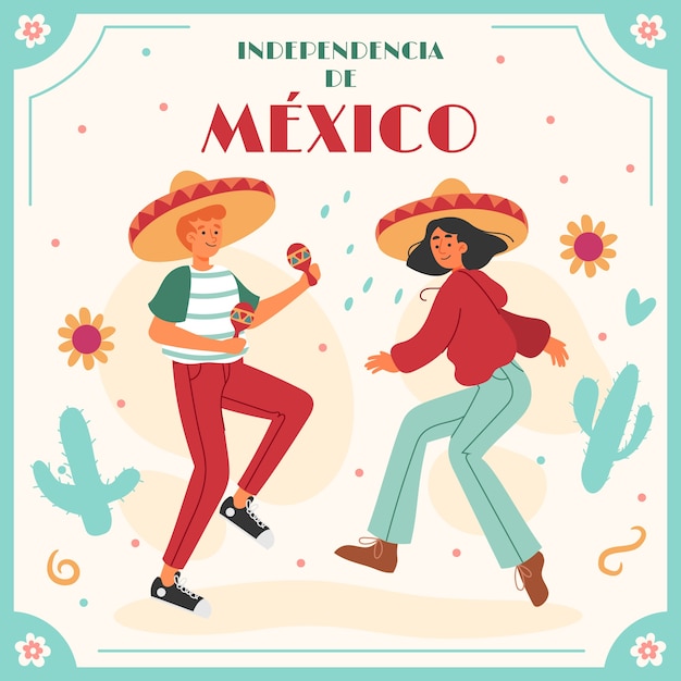 flat illustration for mexico independance celebration
