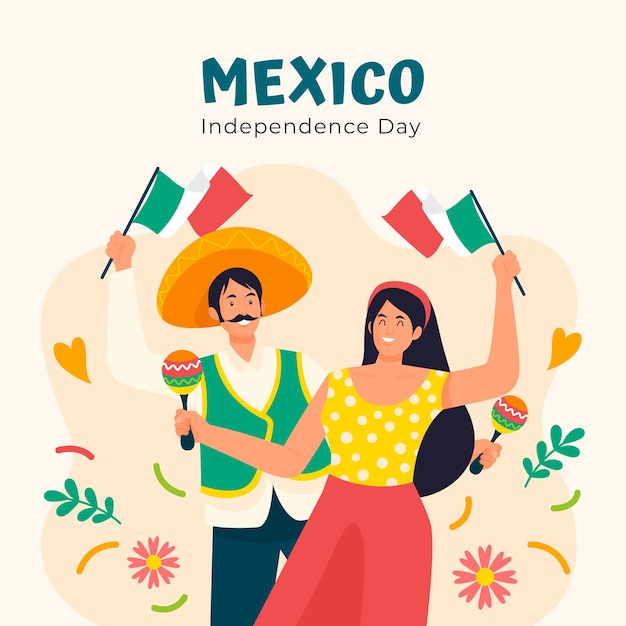 Flat illustration for mexico independance celebration