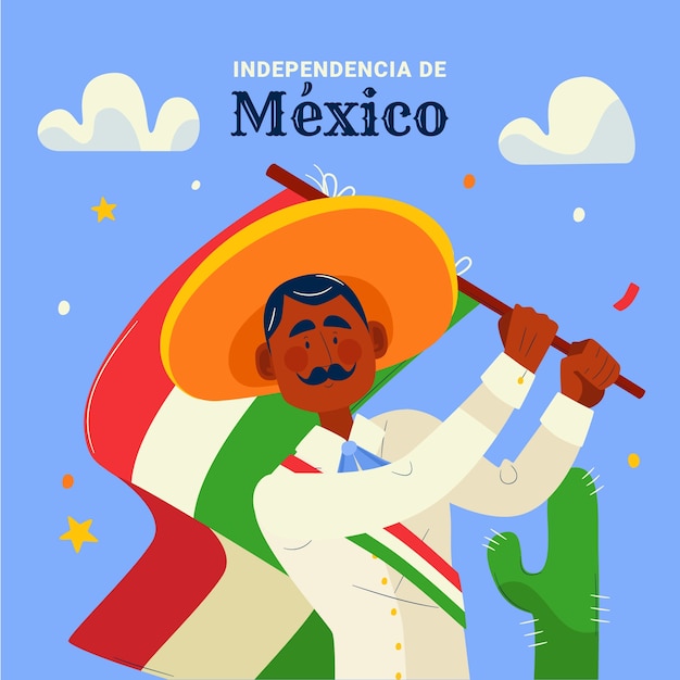 Flat illustration for mexico independance celebration