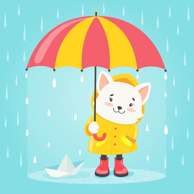 Vector flat illustration for monsoon season