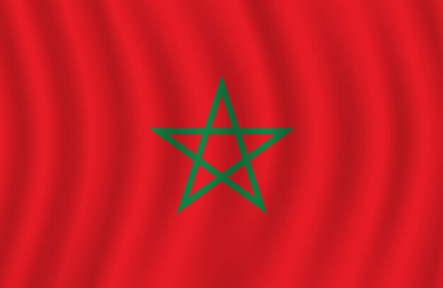 Flat illustration of morocco national flag