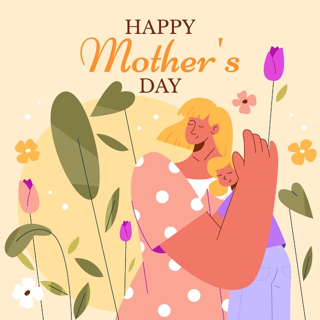 Flat illustration for mother's day celebration